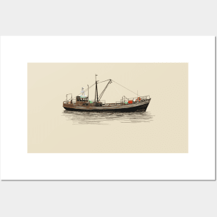 Fishing ship Posters and Art